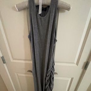 Banana Republic Women's Midi Grey XS Sleeveless Ruched dress